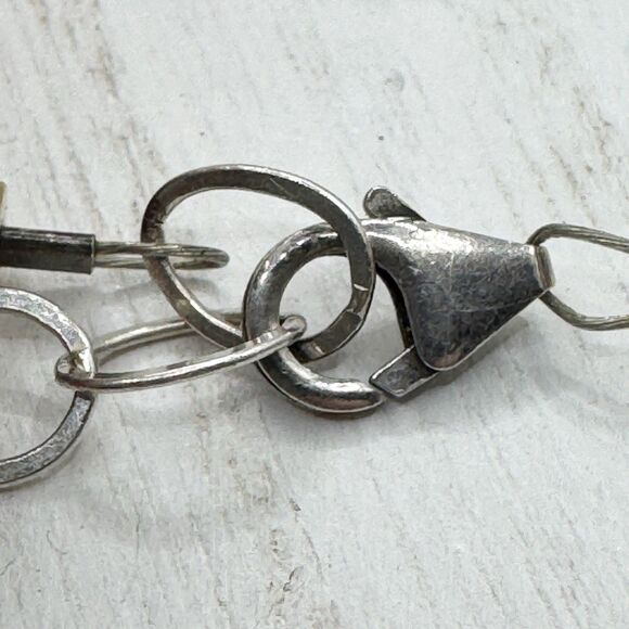 Turquoise Chunk Faceted Colorful Glass Sterling Silver Beaded Necklace Bohemian - Picture 11 of 11